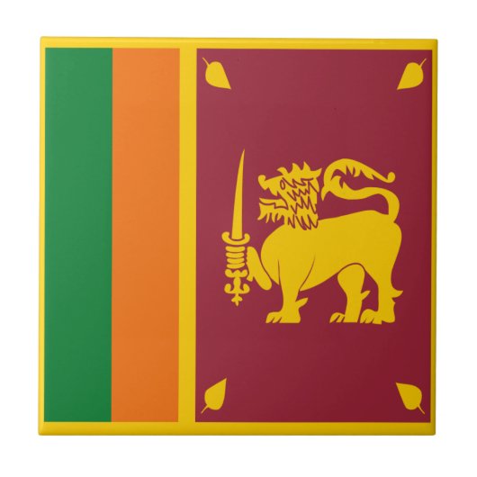 Sri Lanka vlag keramische speelplaats Tegeltje (Voorkant)