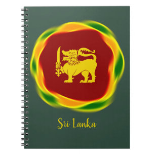 Sri Lanka Vlag kleuren en Gele Leeuw Sinhala Notitieboek