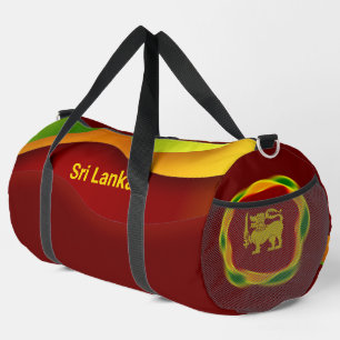 Sri Lanka Vlag kleuren en Gele Leeuw Sinhala Plunjezak
