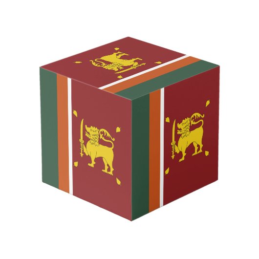 Sri Lanka vlag Kubus (Achter hoekig)