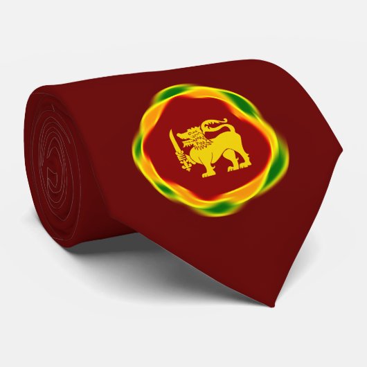 Sri Lanka Vlag Leeuw Stropdas (Opgerold)