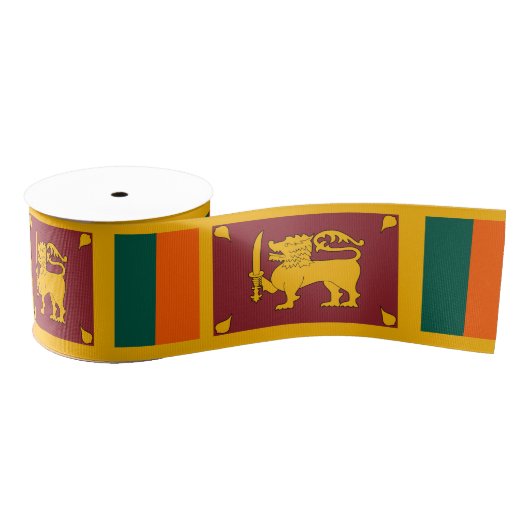 Sri Lanka Vlag Naadloos Lint, Vakantie / Sport Grosgrain Lint (Spoel)