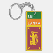 sri lanka vlag naam land sleutelhanger (Voorkant Links)