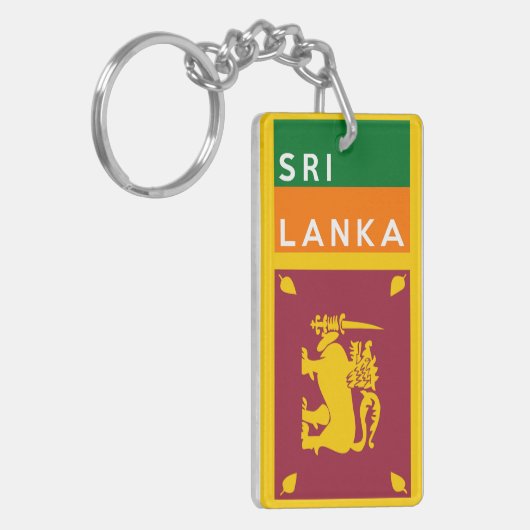 sri lanka vlag naam land sleutelhanger (Voorkant Links)