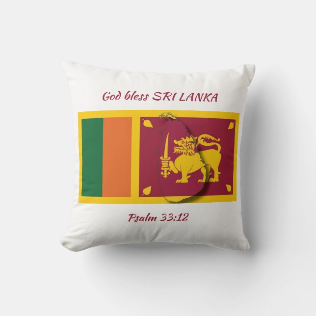 SRI LANKA VLAG Patriottische Schrift Custom Kussen (Voorkant)