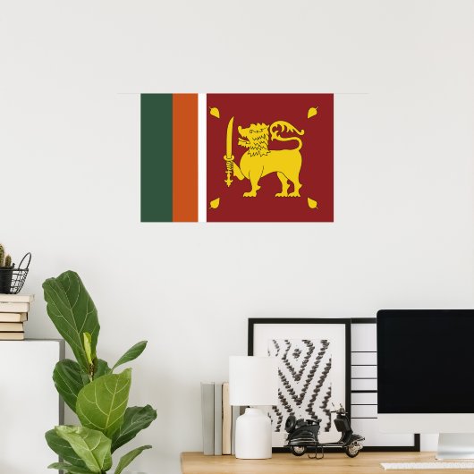 Sri Lanka vlag Poster (Thuiskantoor)