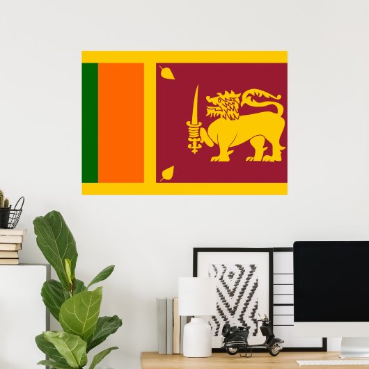 Sri Lanka vlag Poster (Thuiskantoor)