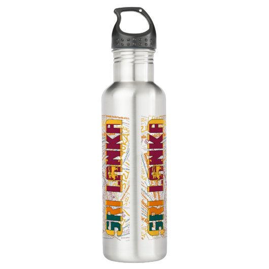 Sri Lanka vlag: Prachtige patriottische vlag Waterfles (Achterkant)