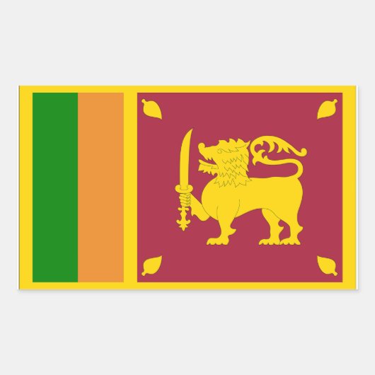 Sri Lanka vlag Rechthoekige Sticker (Voorkant)