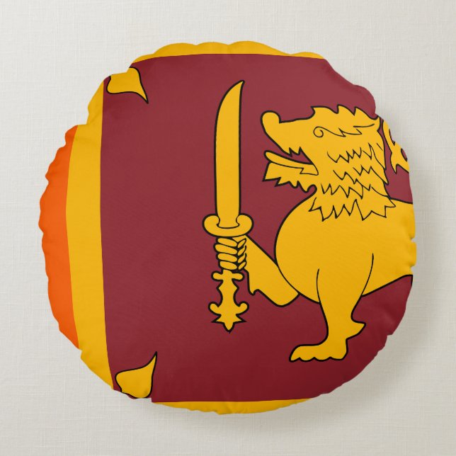 Sri Lanka vlag Rond Kussen (Voorkant)