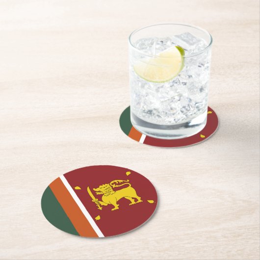 Sri Lanka vlag Ronde Kartonnen Onderzetter (Insitu)