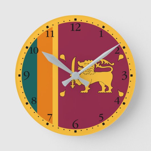 Sri Lanka-vlag Ronde Klok (Voorkant)