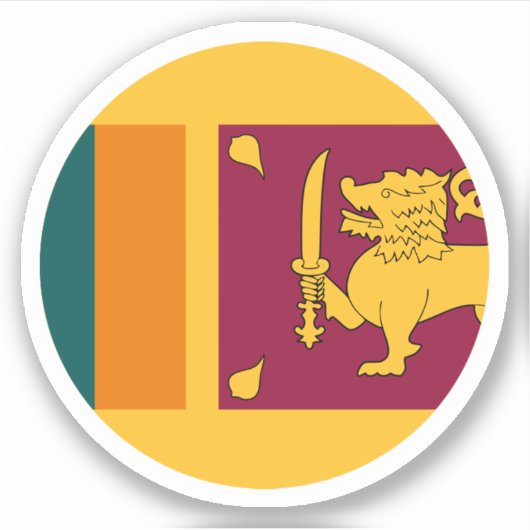 Sri Lanka Vlag Ronde Sticker (Voorkant)