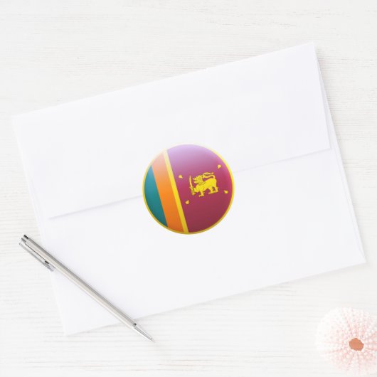 Sri Lanka vlag Ronde Sticker (Envelop)