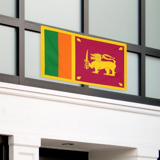 Sri Lanka vlag Spandoek (Buitenkant Gebouw)