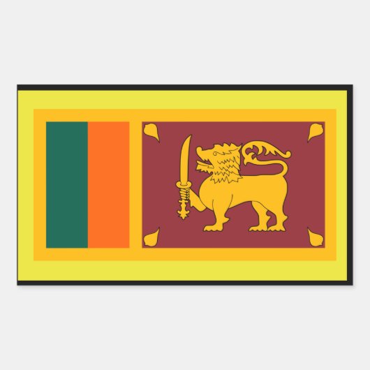 Sri Lanka-vlaggen ticker Rechthoekige Sticker (Voorkant)