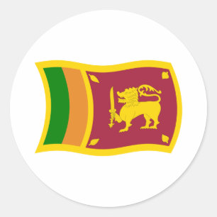 Sri Lanka-vlaggen ticker Ronde Sticker