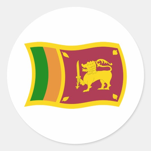 Sri Lanka-vlaggen ticker Ronde Sticker (Voorkant)
