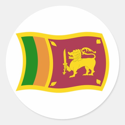 Sri Lanka-vlaggen ticker Ronde Sticker (Voorkant)