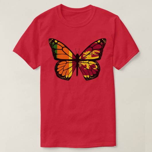 Sri Lanka-vlaggenvlinder T-shirt (Design voorkant)