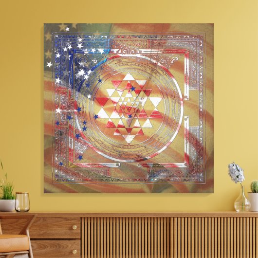 Sri Lanka voor Amerika - Geëmpeld Canvas (Insitu (Woonkamer))