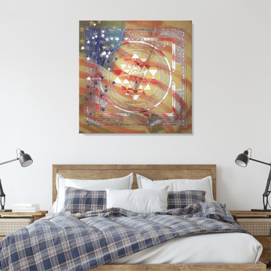 Sri Lanka voor Amerika - Geëmpeld Canvas (Insitu (Slaapkamer))