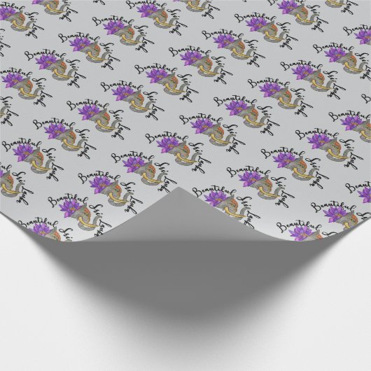 Sri Lankaanse geschenken met olifant en lotus Cadeaupapier (Hoek)