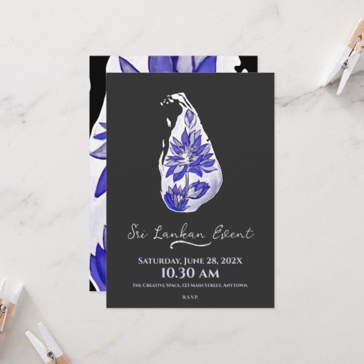 Sri Lankaanse kaart in graffiti-stijl (Voorkant / Achterkant in situ)