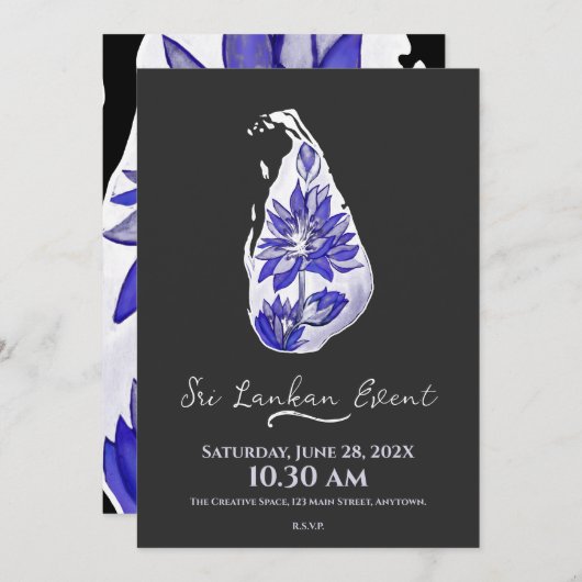 Sri Lankaanse kaart in graffiti-stijl (Voorkant / Achterkant)