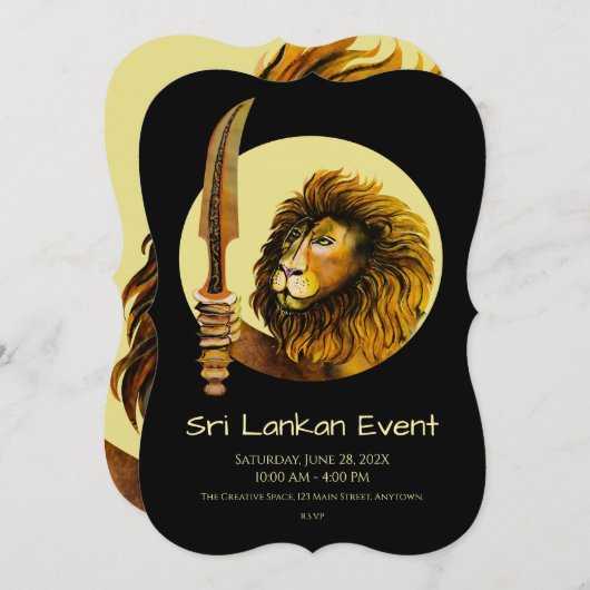 sri lankaanse leeuw kaart (Voorkant / Achterkant)