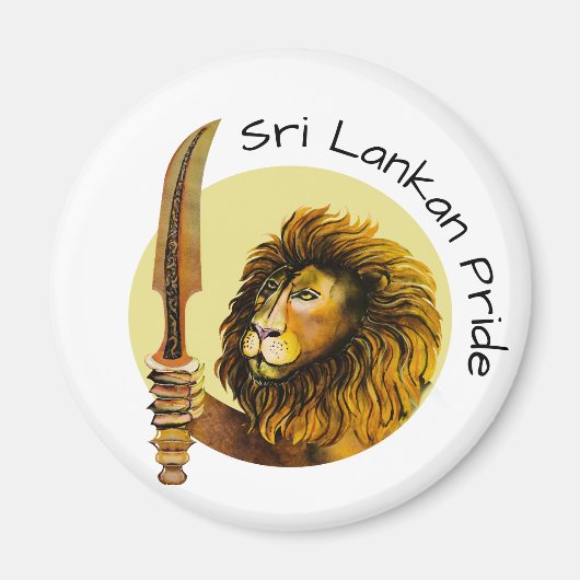 sri lankaanse leeuw magneet (Voorkant)