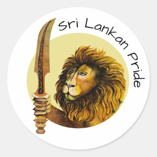 sri lankaanse leeuw ronde sticker (Voorkant)