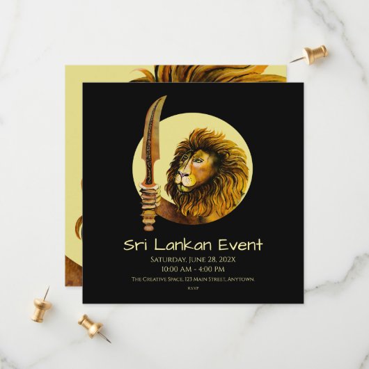 sri lankaanse leeuw save the date (Voorkant / Achterkant in situ)