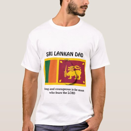 SRI LANKAANSE VADER | Sterk moedig | Gepersonalise T-shirt (Voorkant)