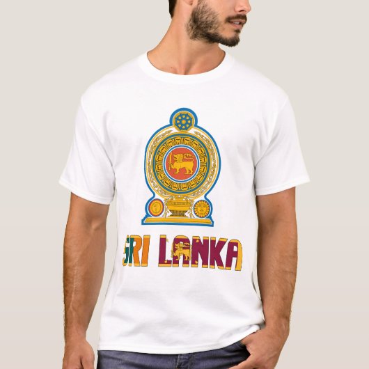 Sri Lankaanse vlag en wapenschild T-shirt (Voorkant)