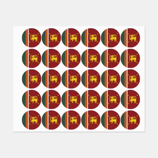 Sri Lankaanse vlag Labels (Vel)