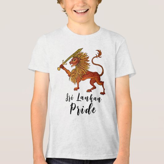 Sri Lankaanse vlag leeuw Tri-Blend Shirt (Voorkant)