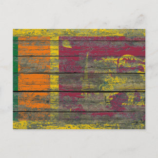 Sri Lankaanse vlag over het effect van ruw hout op Briefkaart