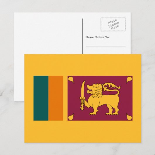 Sri Lankaanse vlag, vlag van Sri Lanka Briefkaart (Voorkant / Achterkant)