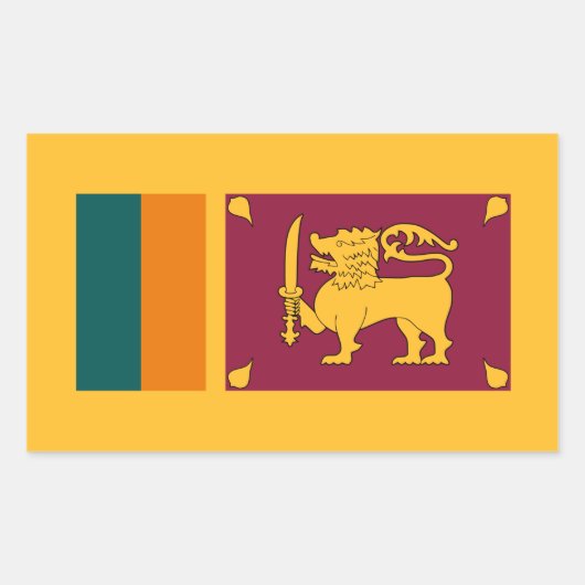 Sri Lankaanse vlag, vlag van Sri Lanka Rechthoekige Sticker (Voorkant)