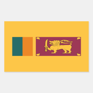 Sri Lankaanse vlag, vlag van Sri Lanka Rechthoekige Sticker