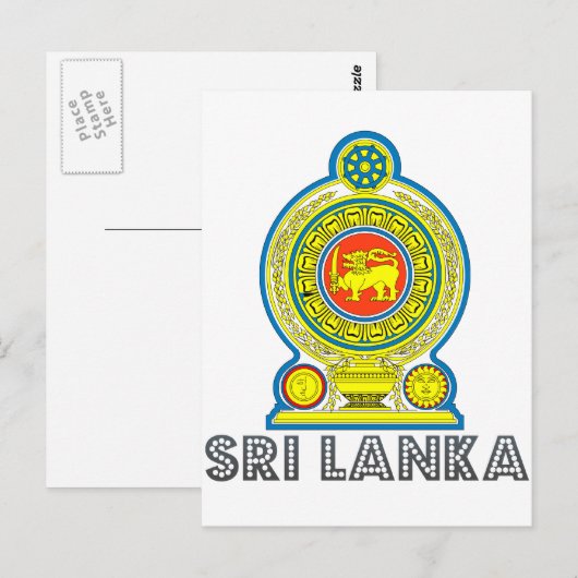Sri Lankan Emblem Briefkaart (Voorkant / Achterkant)