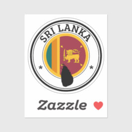 Sri LankaSeal Sticker Ronde Vlag Voor Laptop Boek.