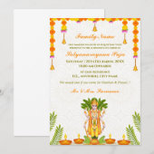 Sri Satyanarayan Pooja Invitation Kaart (Voorkant / Achterkant)