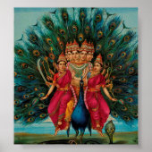 Sri Shanmukaha Subramania Swami by Raja Ravi Varma Poster (Voorkant)