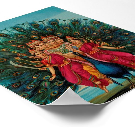 Sri Shanmukaha Subramania Swami by Raja Ravi Varma Poster (Hoek)