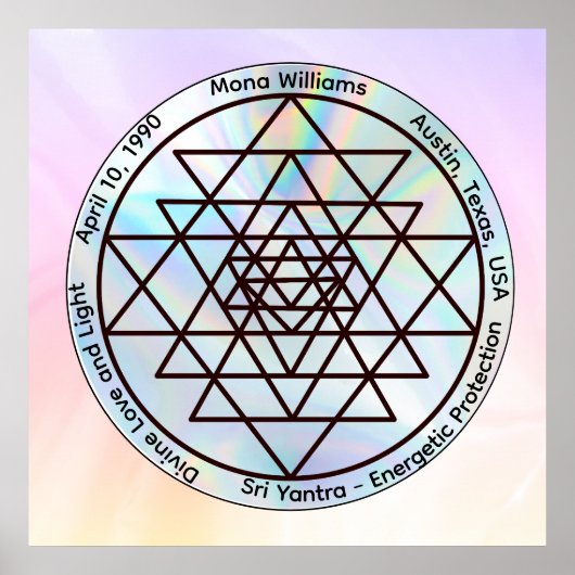 Sri Yantra – Aanpasbaar Beschermingstamulet Poster (Voorkant)