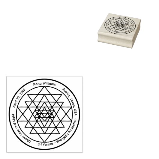 Sri Yantra – Aanpasbaar Beschermingstamulet Rubberstempel (Gestempeld)