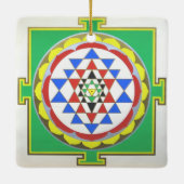 Sri Yantra - Accurate Kleuren Keramisch Ornament (Achterkant)