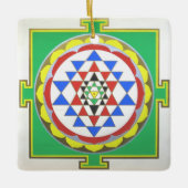 Sri Yantra - Accurate Kleuren Keramisch Ornament (Voorkant)